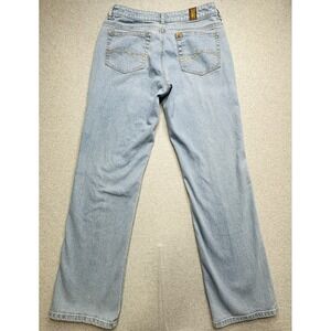 Aura Jeans Womens 8P Petite Light Wash Blue Straight Leg Stretch Wrangler Denim